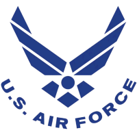 US Air Space Force Blue on white logo